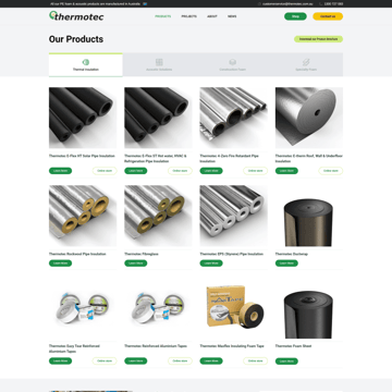 Thermotec Website Screenshot
