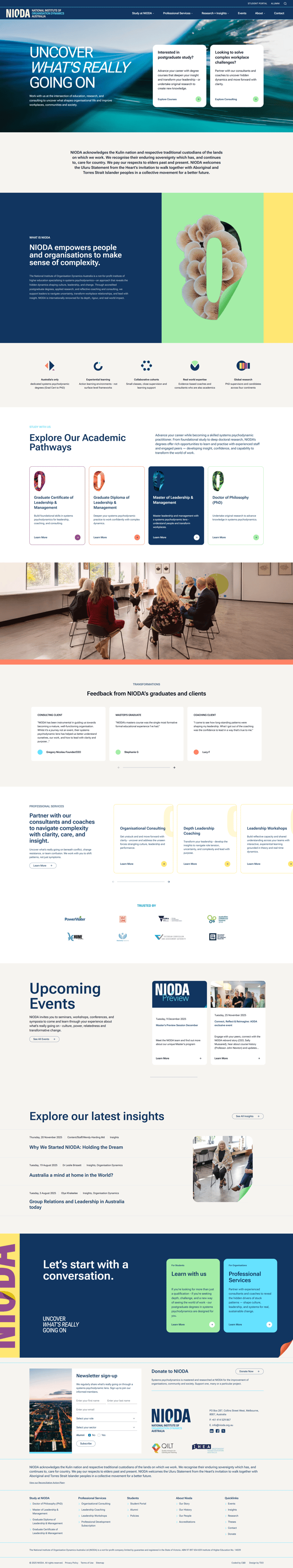 NIODA Homepage Screenshot