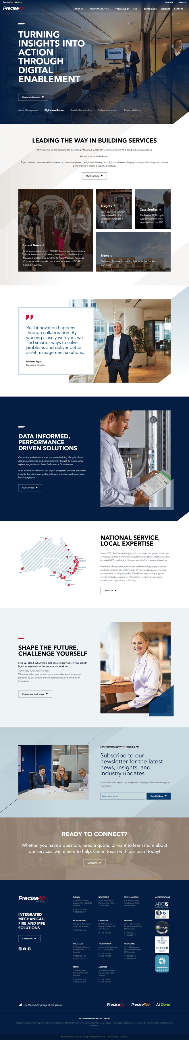 Precise Group Homepage Screenshot